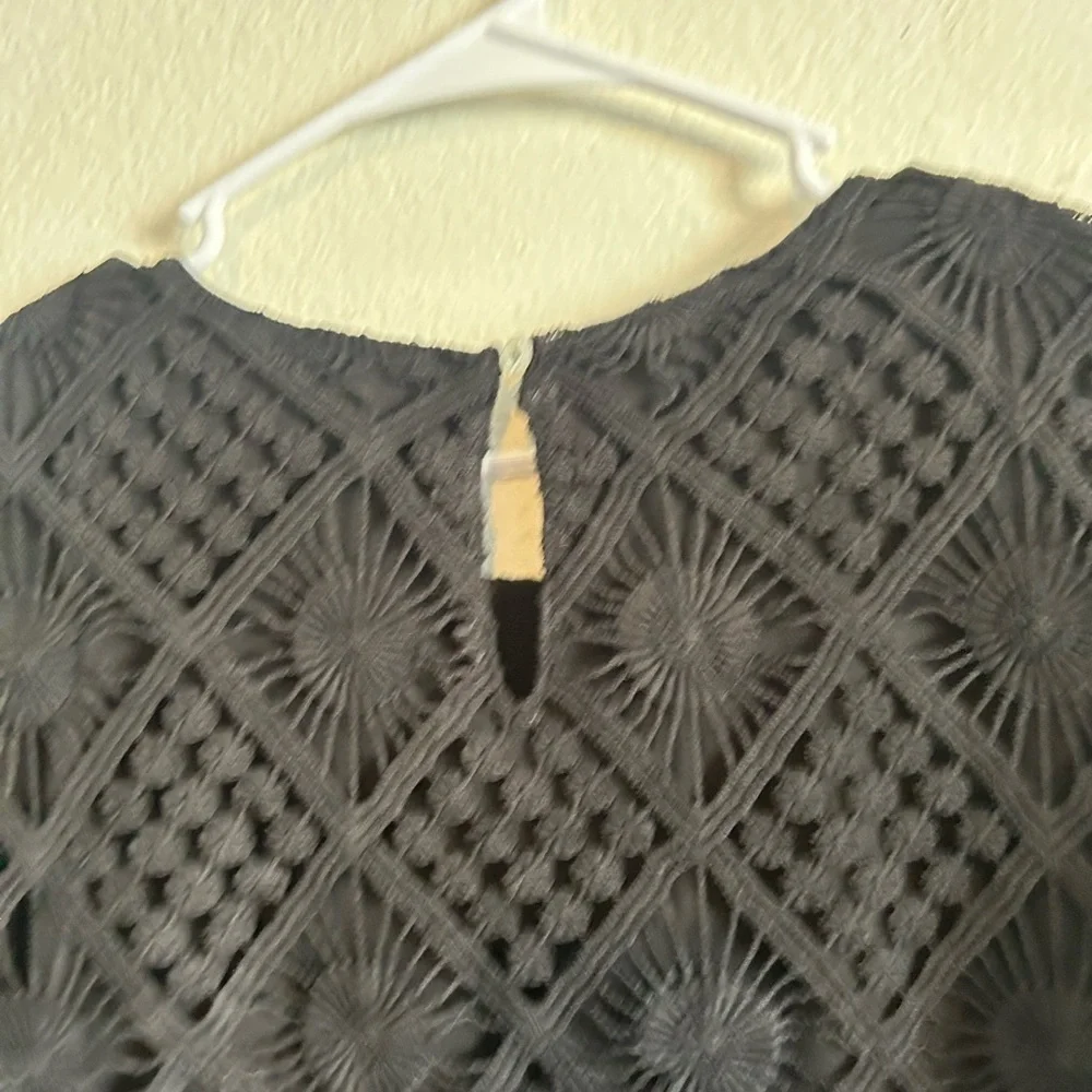 NWT TRENDY PLUS SIZE CROCHET VIBES MINI DRESS IN BLACK CITY CHIC